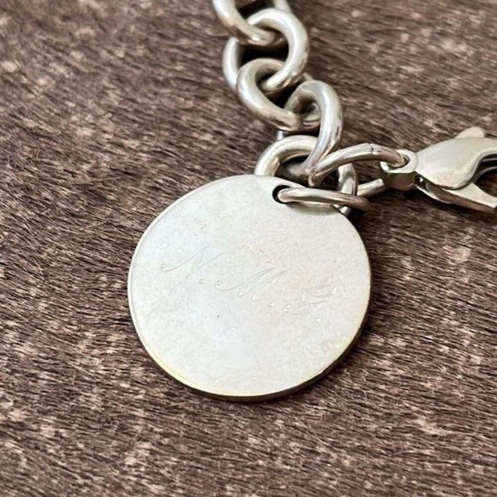 Tiffany Sterling Silver Return To Circle Tag Charm Lobster Clasp Bracelet - Picture 4 of 5